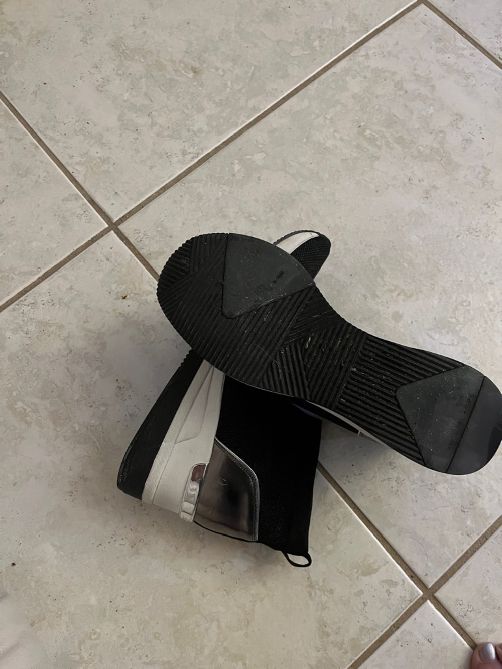 Michael Kors Black Slip-On Knit Sneaker with Silver Heel - Picture 5 of 7